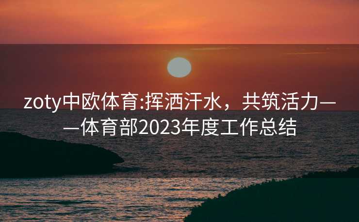 zoty中欧体育:挥洒汗水，共筑活力——体育部2023年度工作总结