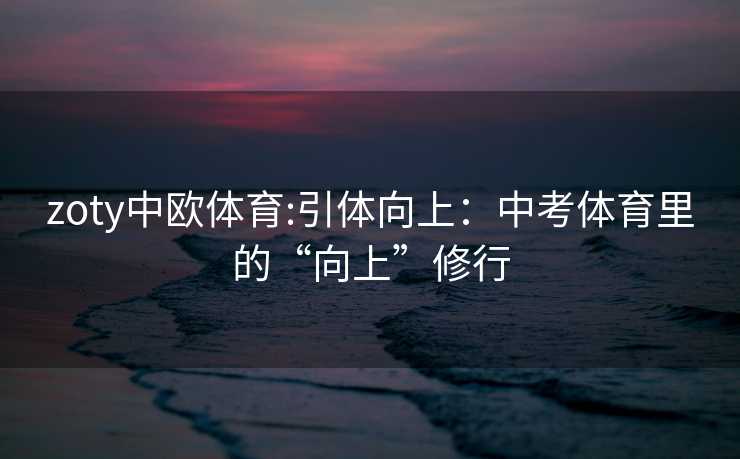 zoty中欧体育:引体向上：中考体育里的“向上”修行